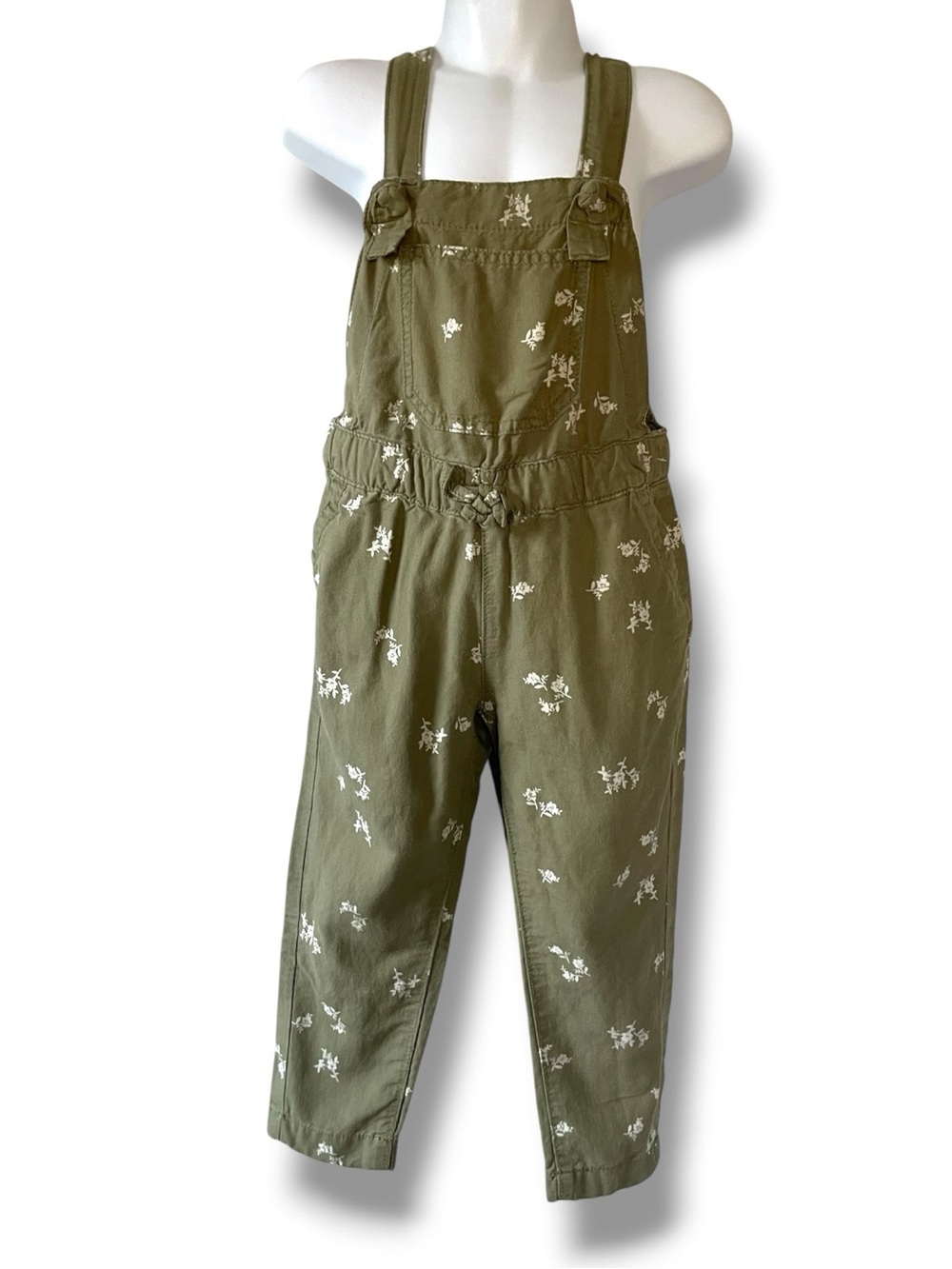 OshKosh B’gosh Floral Print Overalls Jumpsuit Cotton Blend Cottagecore Size 4